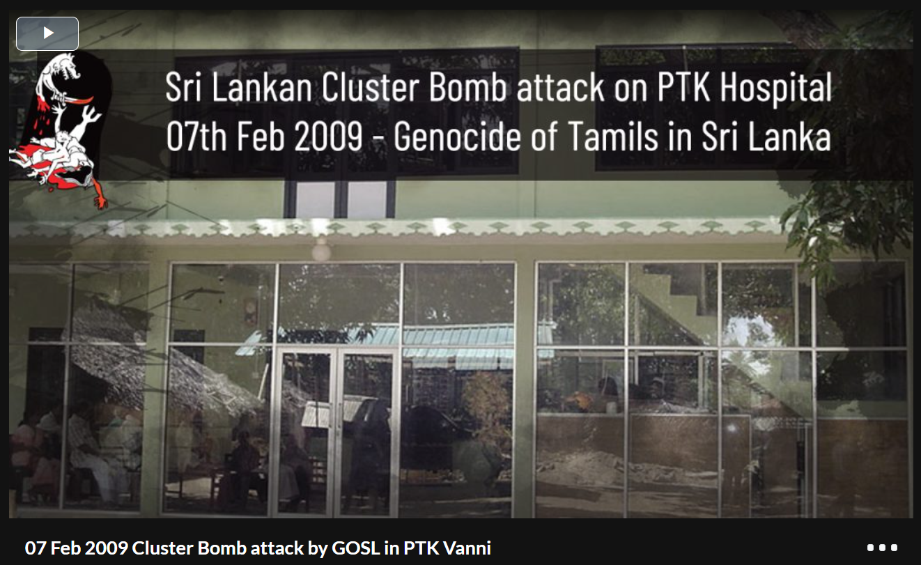 07 Feb 2009 Cluster Bomb attack by GOSL in PTK Vanni - Genocide in Sri Lanka