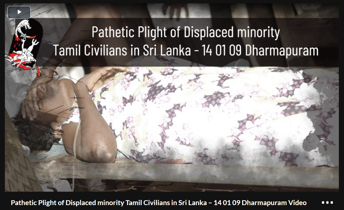 Pathetic Plight of Displaced minority Tamil Civilians in Sri Lanka - 14 01 09 Dharmapuram Video